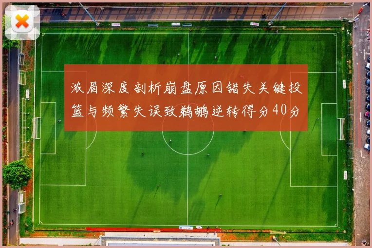 浓眉深度剖析崩盘原因错失关键投篮与频繁失误致鹈鹕逆转得分40分